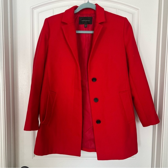 Banana Republic Red Petite Small Coat - Picture 1 of 6